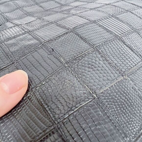 Vintage Kleinberg Sherrill Black Snakeskin Leather Grid Shoulder Bag Purse - Picture 9 of 12